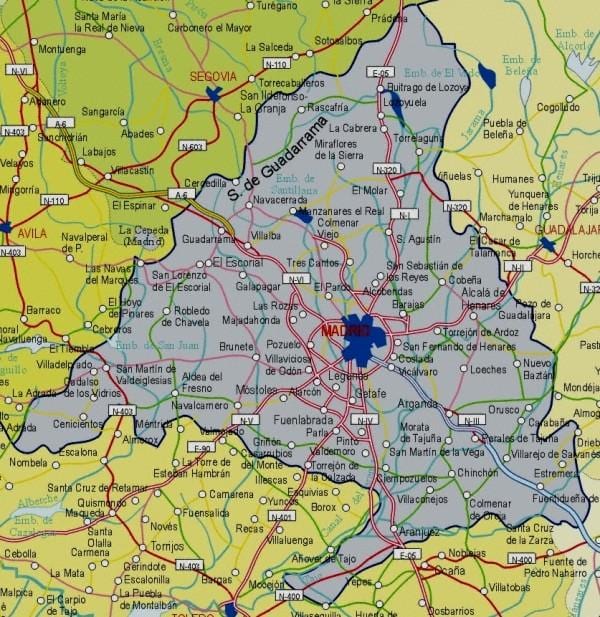 карта на Мадрид