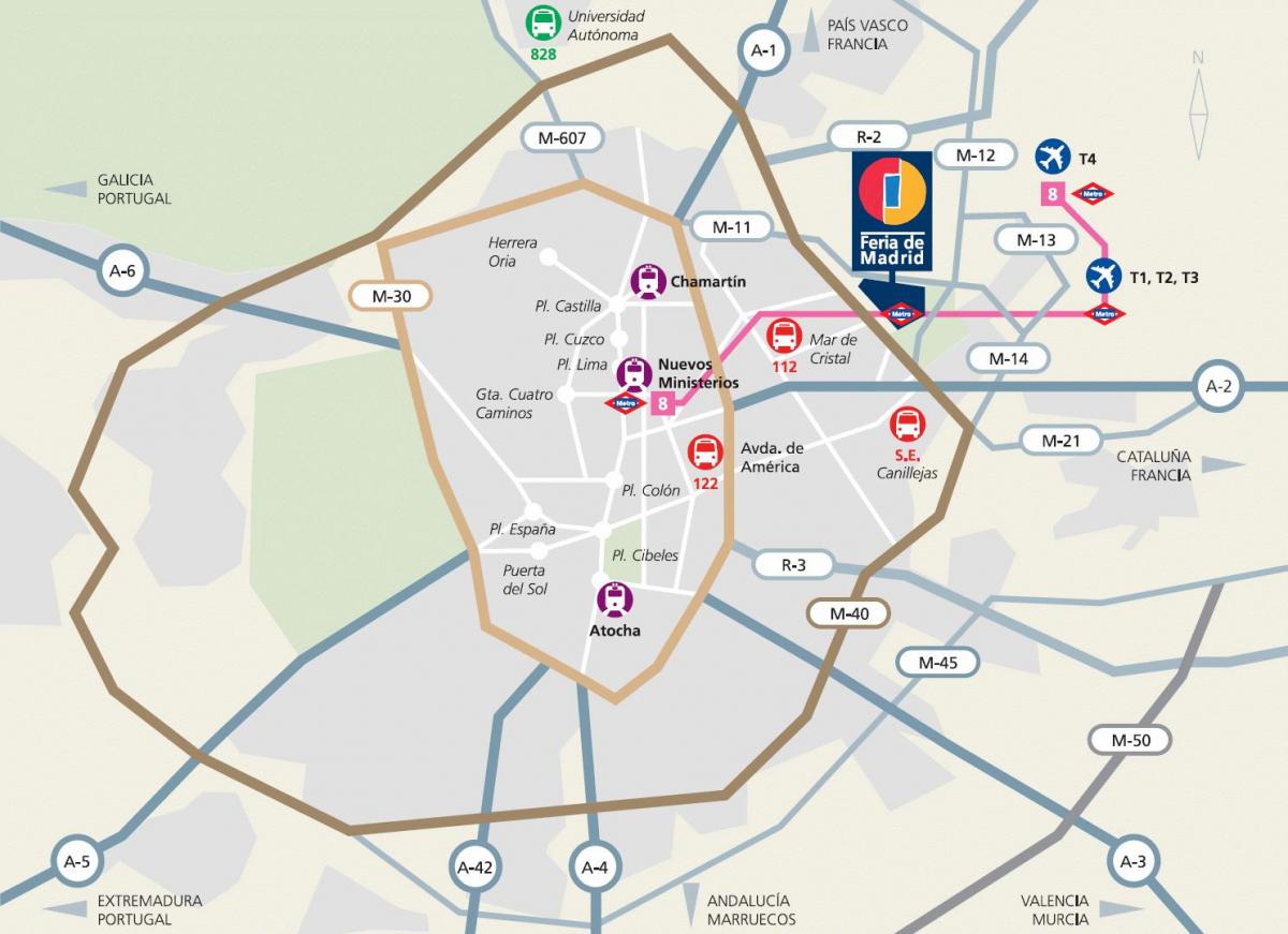 карта на Мадрид IFEMA
