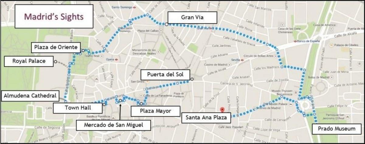 Мадрид пешеходна картата