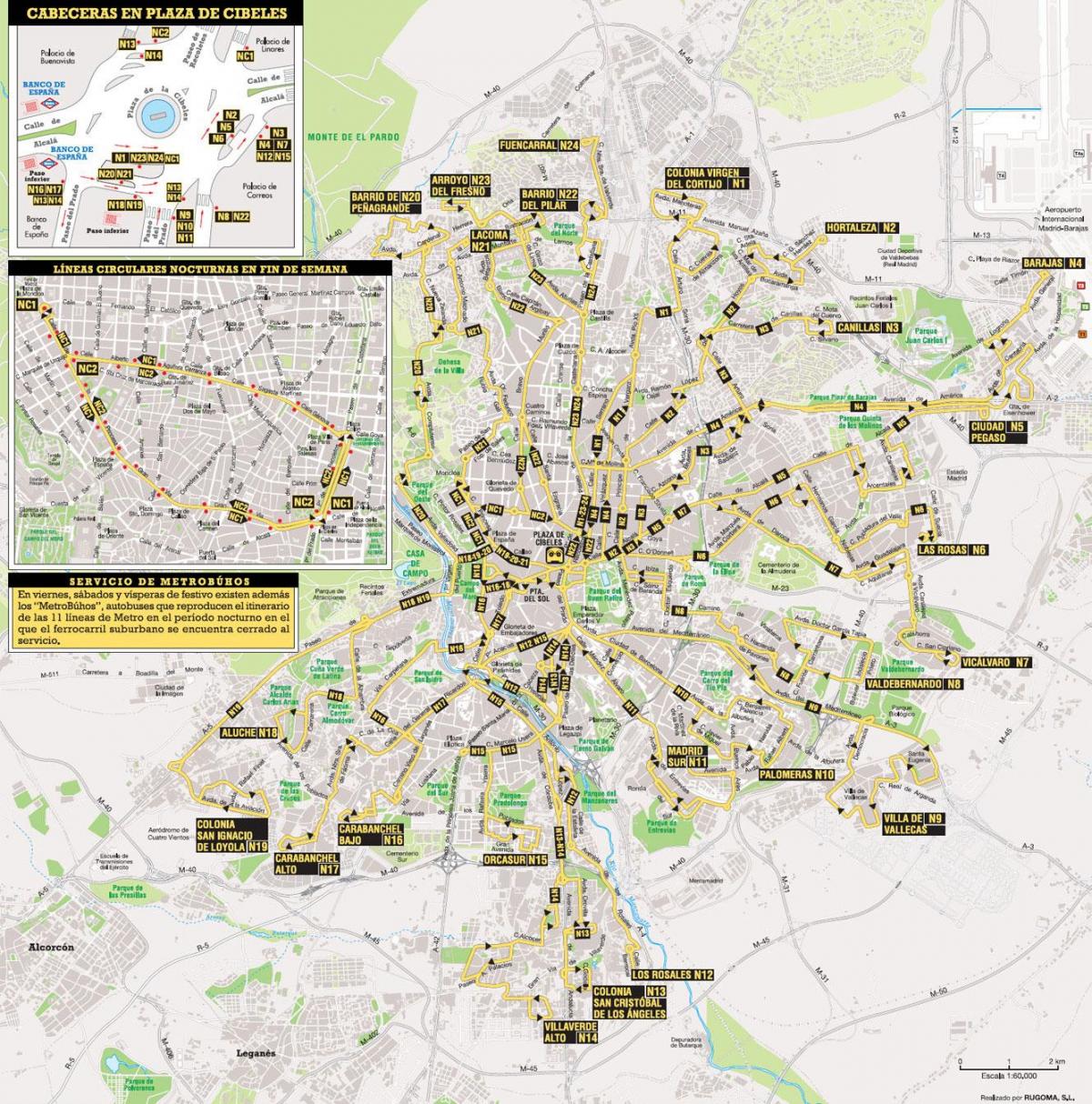 EMT Мадрид автобусна карта