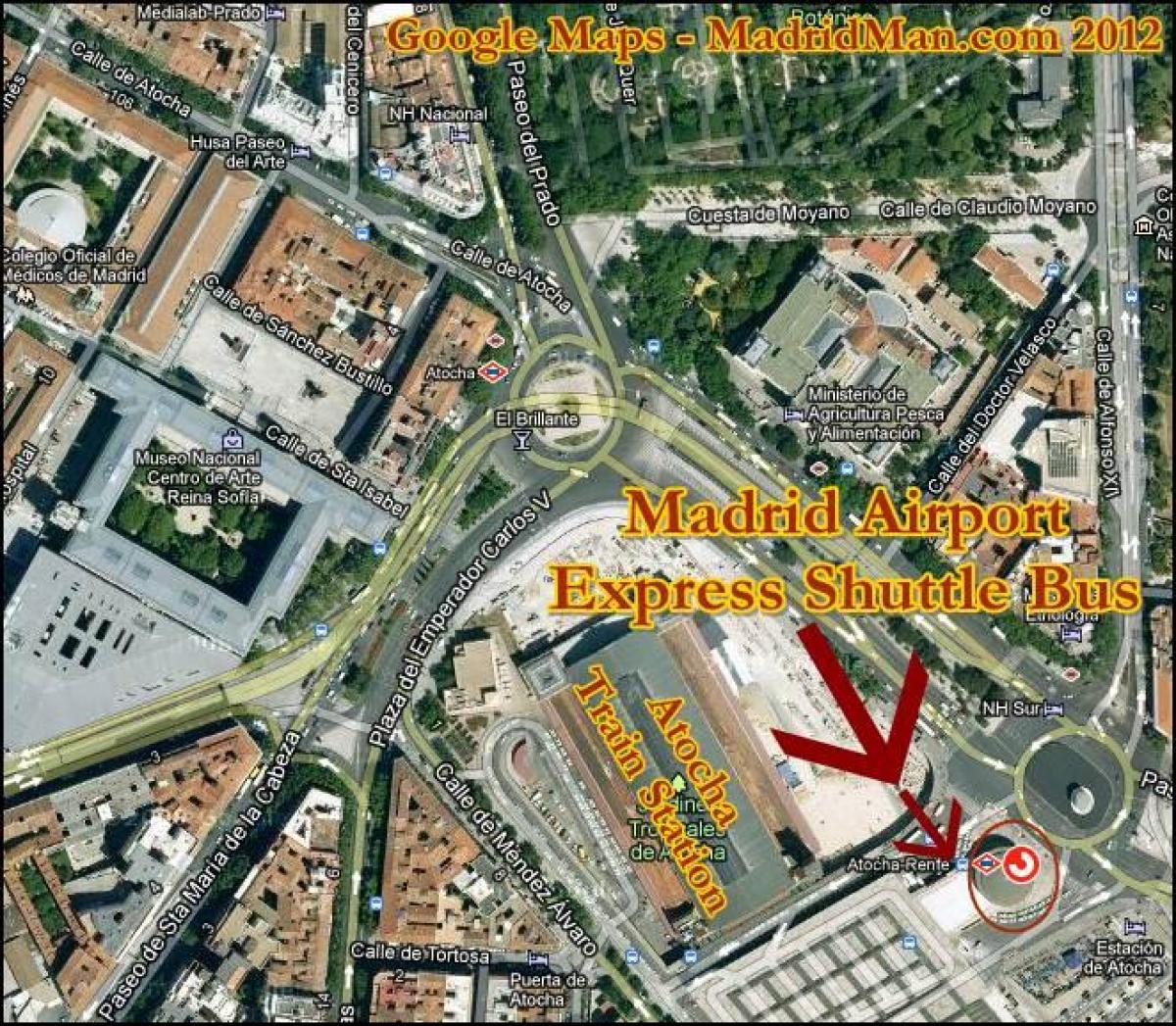 Puerta de Atocha гара на картата