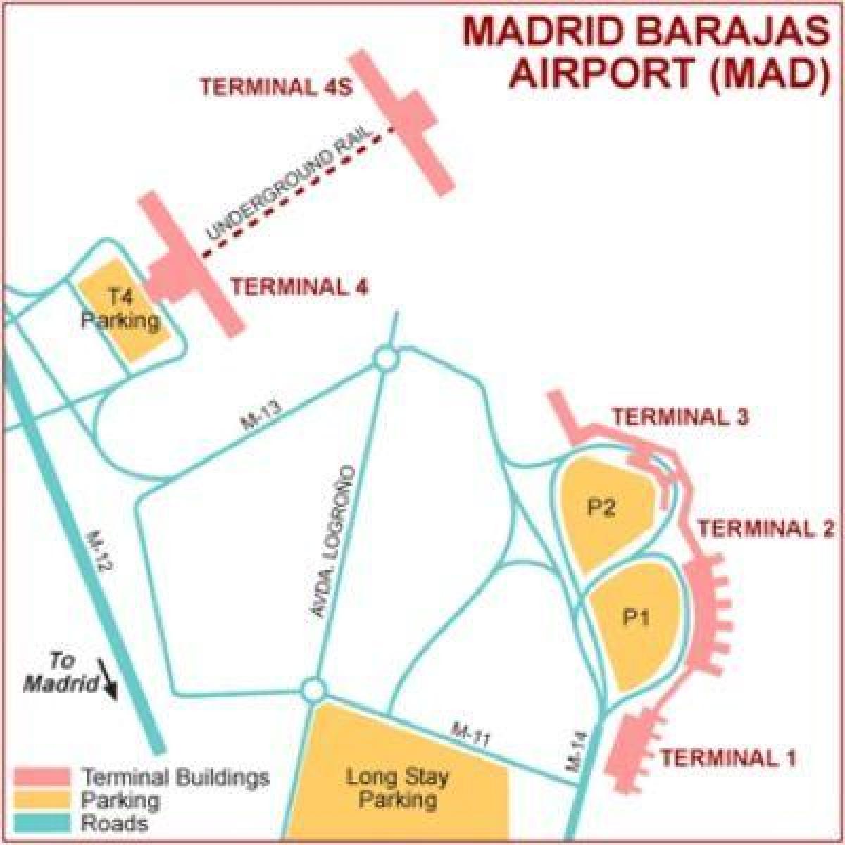 Терминал мадридски летище картата