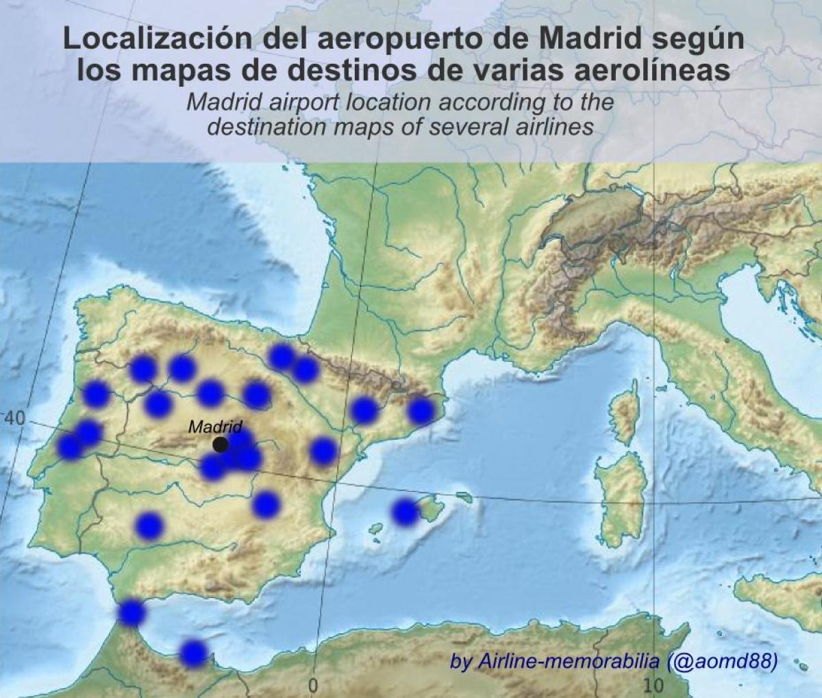 карта на летище Мадрид 