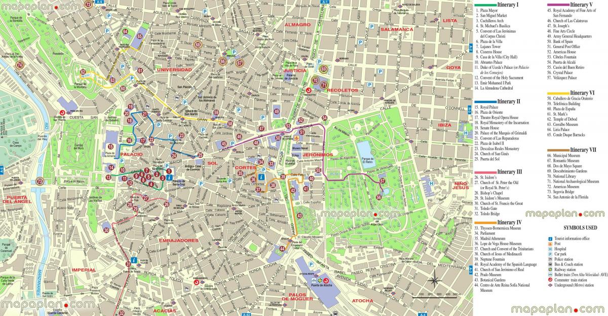 карта на Мадрид карта на форума