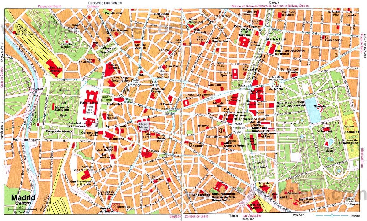 карта на Бургундия улица на Мадрид, Испания