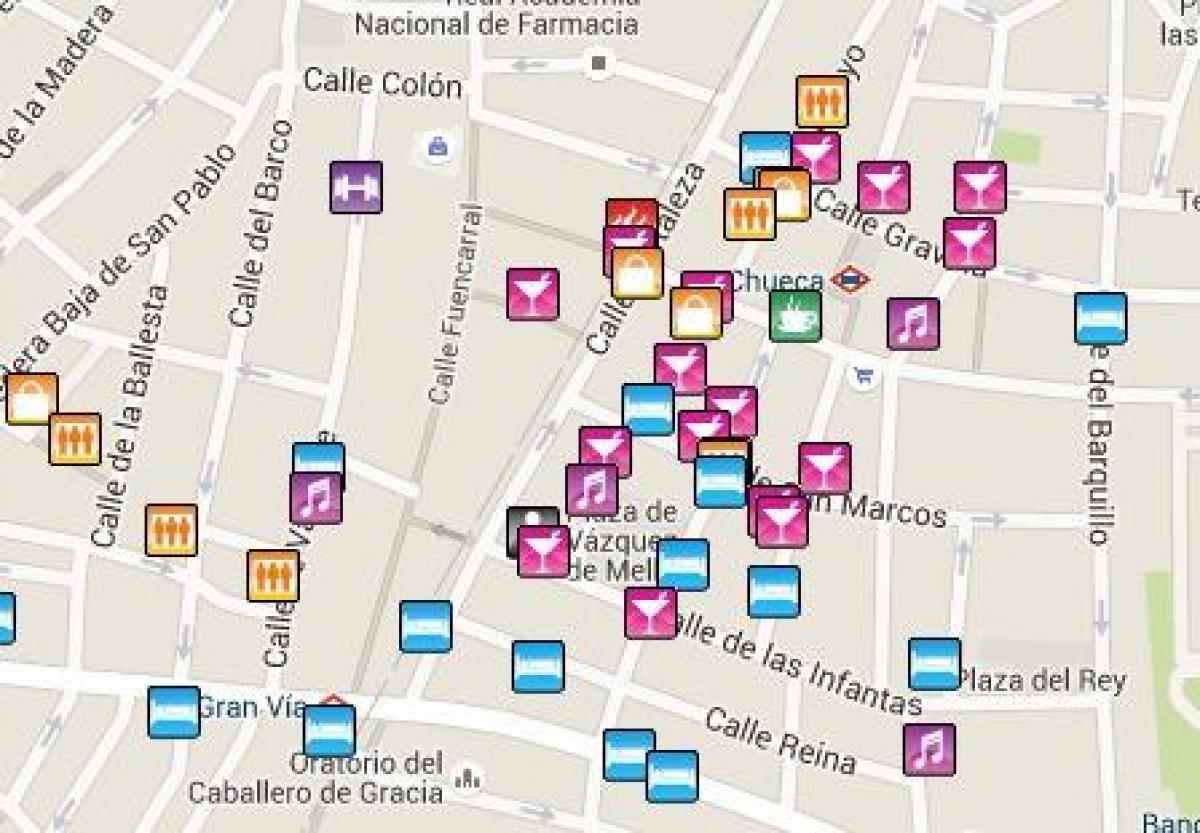 гей-квартал на Мадрид картата