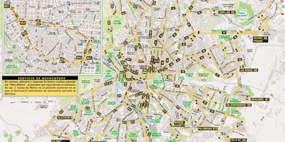 Автобусни маршрути Мадрид картата
