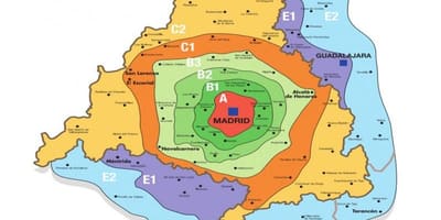 Мадрид, зона t картата