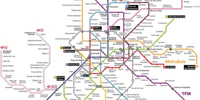 Метрото на Мадрид, Испания карта