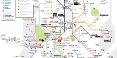Карта на Мадрид с обществен транспорт
