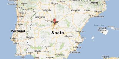 Карта на Испания показва Мадрид