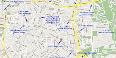 Карта на центъра на Мадрид, Испания
